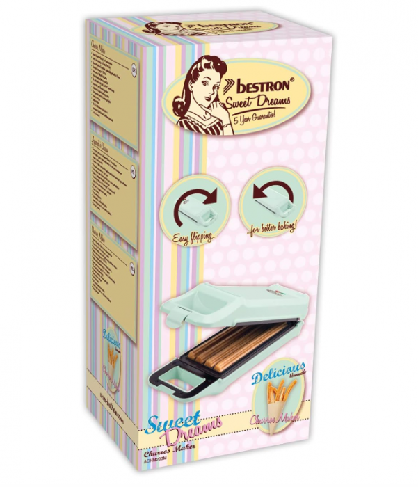 Aparat pentru churros Bestron, pana la 4 churros, design retro, 700 W, verde [8]
