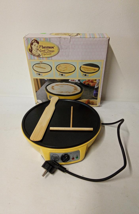 Aparat pentru clatite Bestron, 30 cm, 1000W, galben [2]