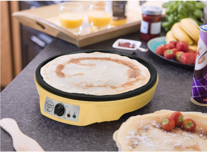 Aparat pentru clatite Bestron, 30 cm, 1000W, galben [7]