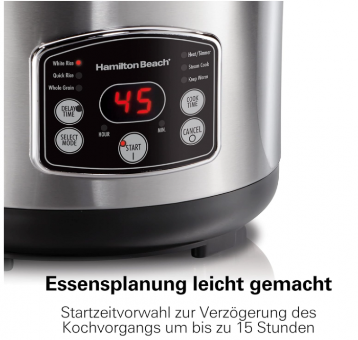 Aparat pentru gatit orez Hamilton Beach 37541-CE, Multi-Cooker la aburi, 4,75 litri, Otel inoxidabil [7]