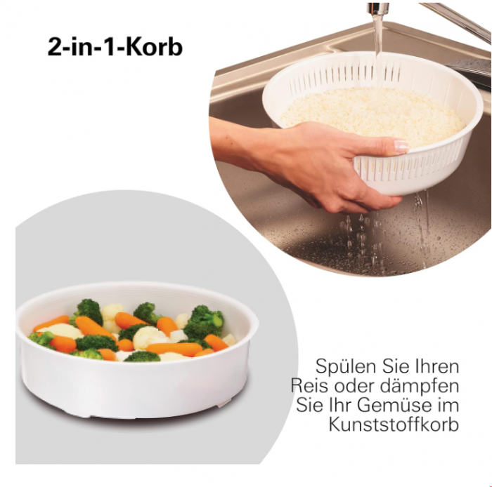 Aparat pentru gatit orez Hamilton Beach 37541-CE, Multi-Cooker la aburi, 4,75 litri, Otel inoxidabil [10]