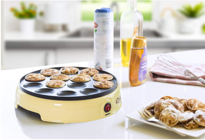 Aparat pentru mini-clatite Bestron Poffertjes, 800W, design retro, galben [6]