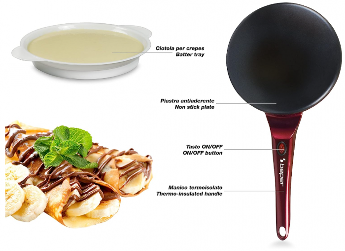 Aparat pentru prepararea clatitelor Beper BT.710Y, cu maner, 800 W [4]