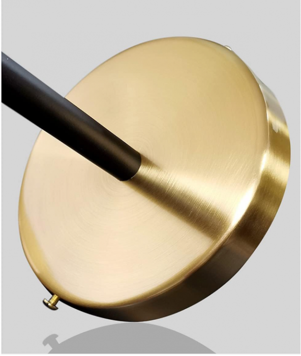 Aplica de perete retro QJUZO, cu LED, negru si auriu, E27 [8]