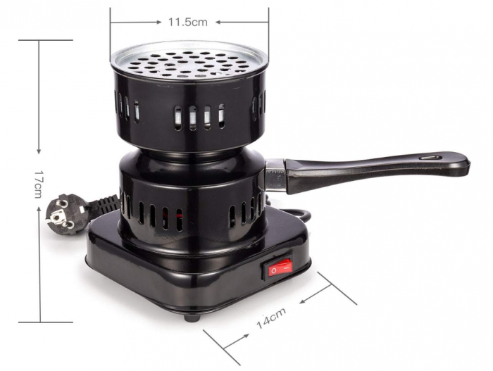 Aprinzator Carbuni Narghilea Electric RMAN 600 W, negru [4]