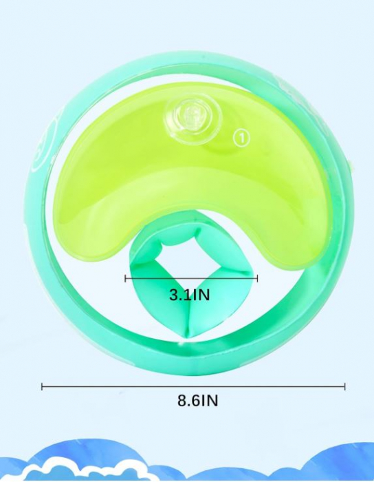 Aripioare inot gonfiabile pentru copii PeaZeLee, 1-6 ani, albastru/verde [7]