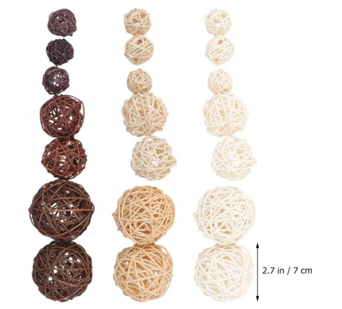 Artibetter 21 bucăți bile de ratan pentru decorare [5]