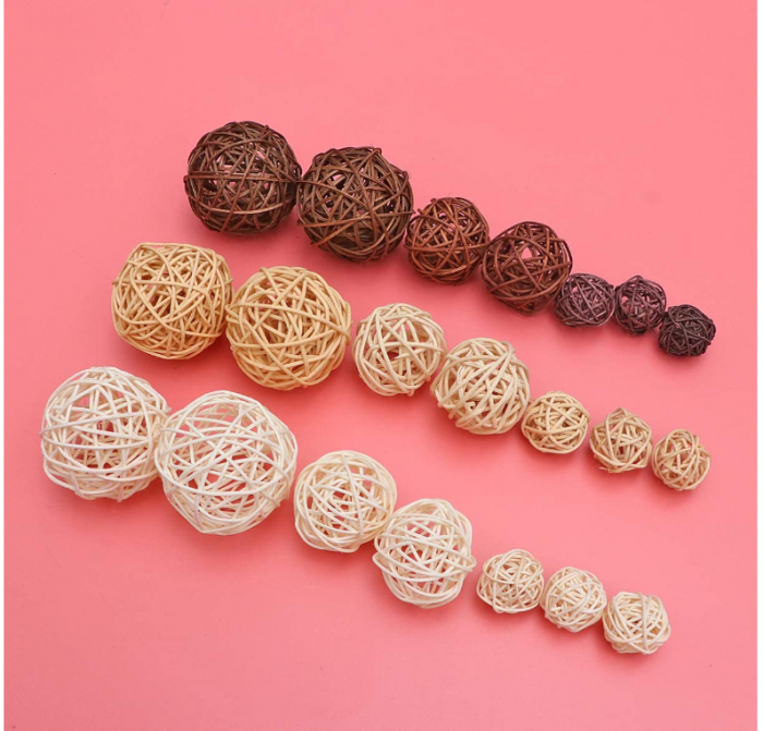 Artibetter 21 bucăți bile de ratan pentru decorare [2]