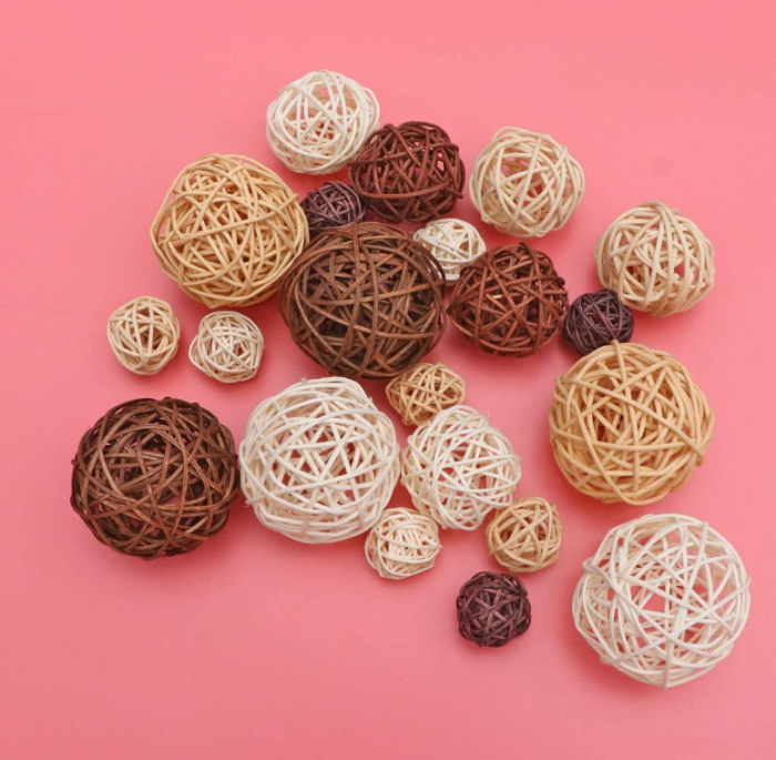 Artibetter 21 bucăți bile de ratan pentru decorare [4]