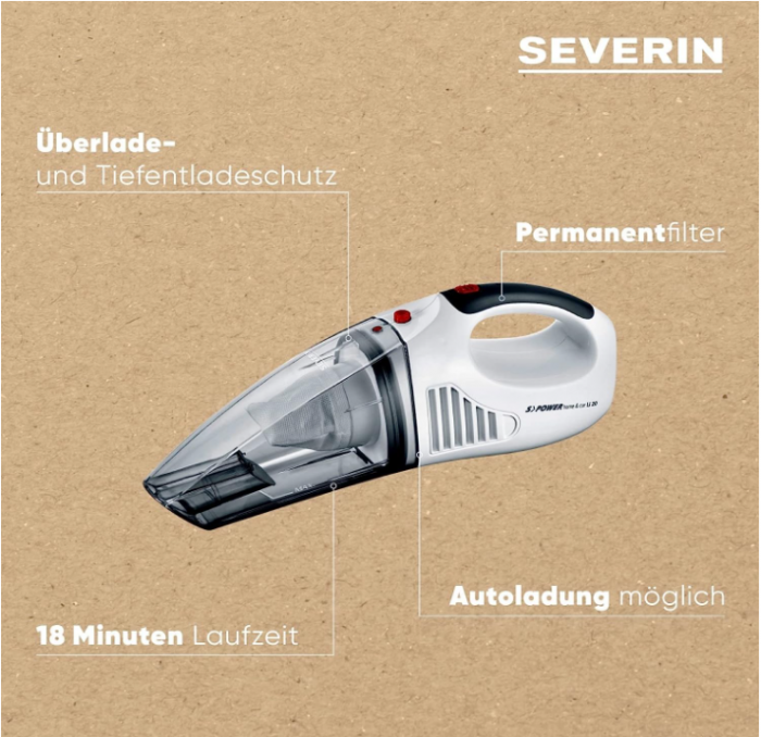 Aspirator auto fără fir SEVERIN S´POWER Home & Car Li 20, HV 7144 [4]