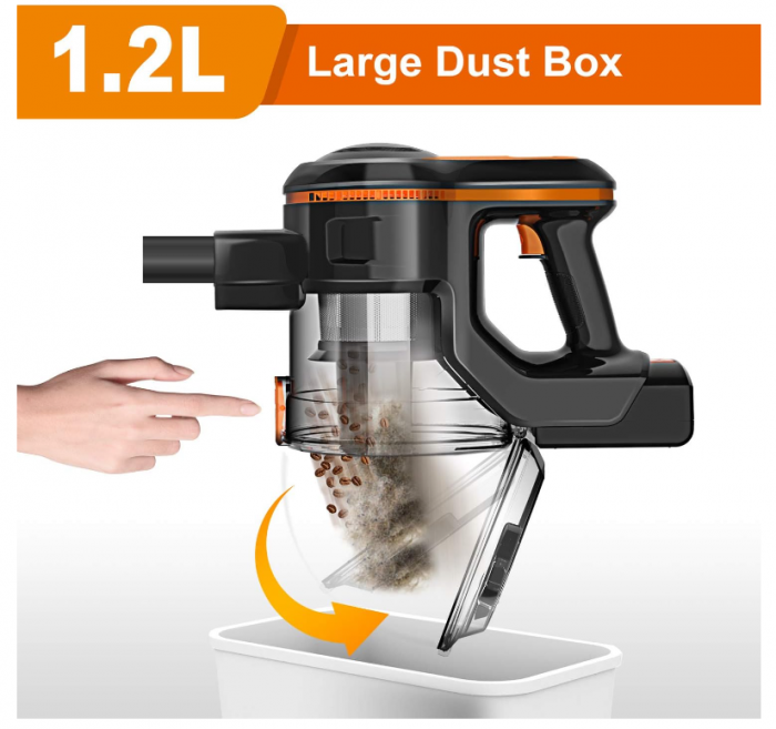 Aspirator fără fir INSE 6 în 1, fără sac, 250W, recipient de praf 1.2 L [7]