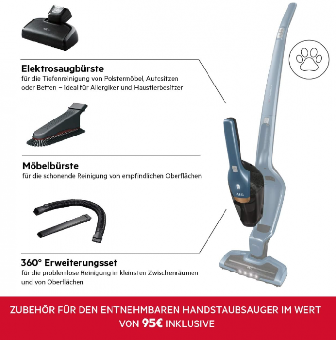Aspirator vertical fără fir AEG Ergorapido CX7-2-I360 2 în 1 fără sac cu lumini LED [4]