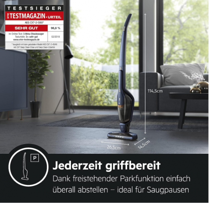 Aspirator vertical fără fir AEG Ergorapido CX7-2-I360 2 în 1 fără sac cu lumini LED [5]