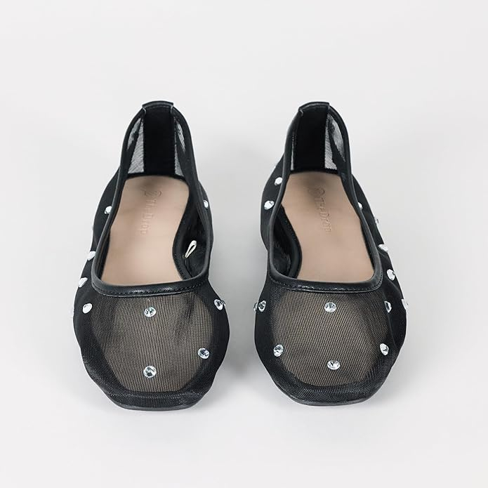 Balerini dama The Drop, plasa neagra cu strasuri [6]