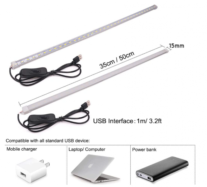 Bandă LED cu USB cu întrerupător XUNATA 5V [3]