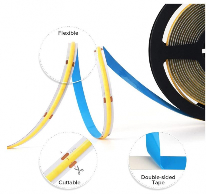 Banda LED de inalta densitate BTF-LIGHTING FCOB COB, alb natural, 5m [4]