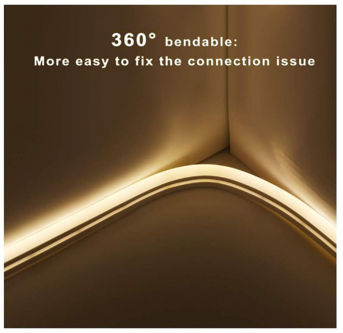 Banda LED flexibila Xunata, impermeabila, 5 m, galben [3]