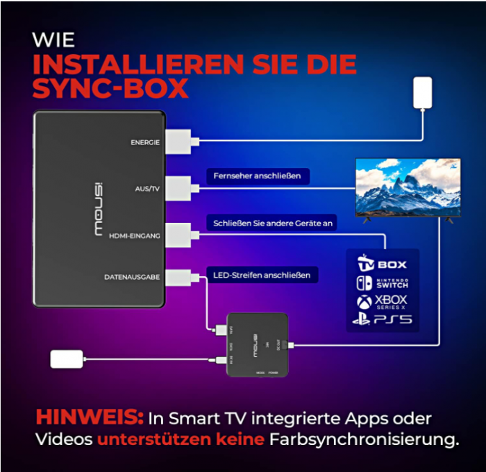 Bandă LED pentru TV ISNOW, RGBIC, iluminare de fundal TV pentru 75-85 inchi, Dolby 4K60HZ [7]