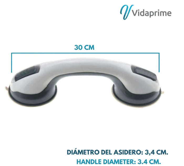 Bara de sprijin pentru baie VidaPrime cu Ventuză, pentru batrani, 30 cm [6]