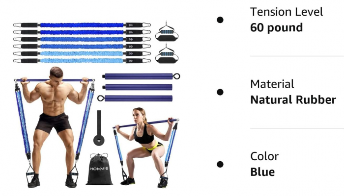 Bară portabilă pentru Pilates Hommie, 3 secțiuni [8]