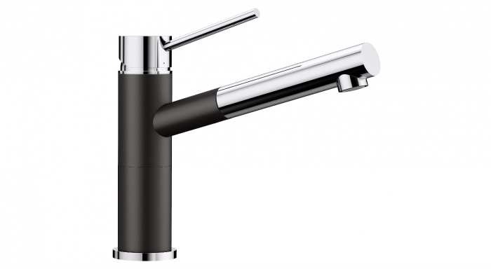 Baterie bucatarie Blanco ALTA-S Compact Negru-Crom, dus extractibil, presiune mare, 526161 [1]