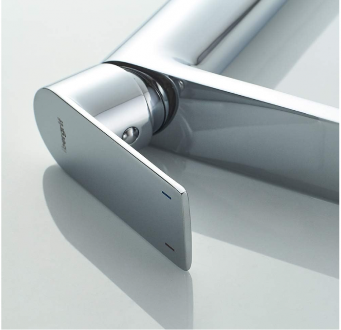 Baterie de baie Ibergrif, robinet pentru chiuveta, cu economisire de apa, inaltime 253 cm, racord apa rece/calda [8]