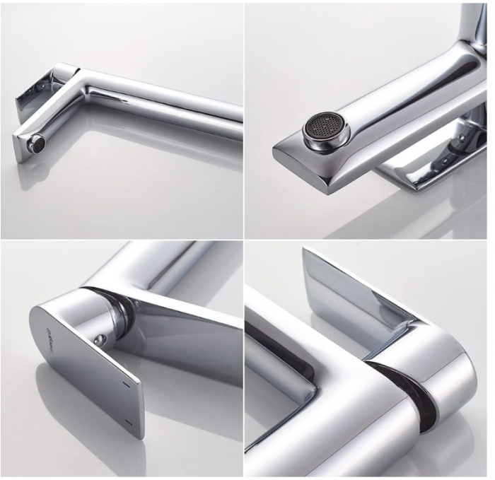 Baterie de baie Ibergrif, robinet pentru chiuveta, cu economisire de apa, inaltime 253 cm, racord apa rece/calda [7]