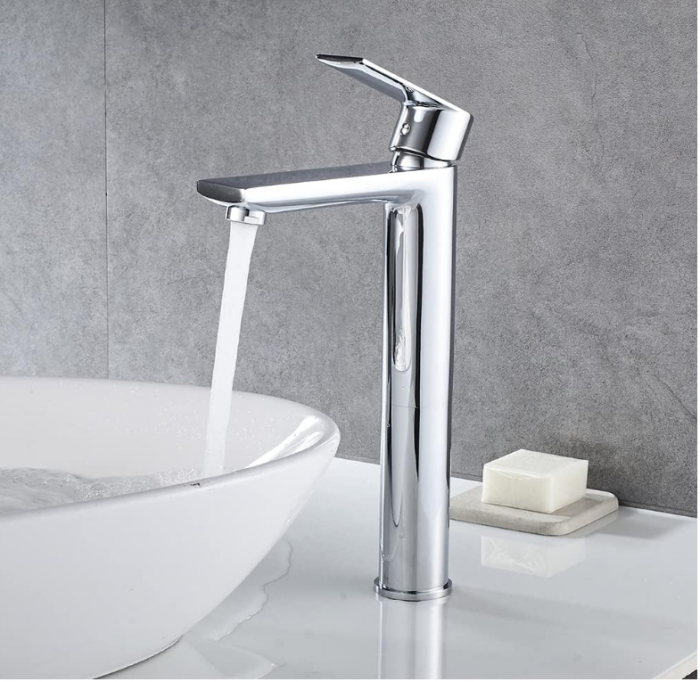 Baterie de baie Ibergrif, robinet pentru chiuveta, cu economisire de apa, inaltime 253 cm, racord apa rece/calda [5]