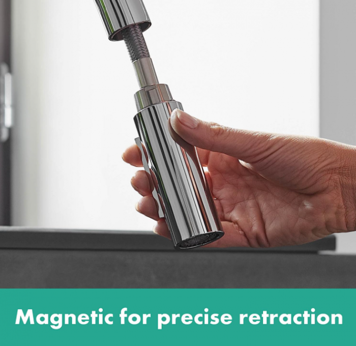 Baterie de chiuveta Hansgrohe Focus M41, extensibila, 2 tipuri de jeturi, crom [8]