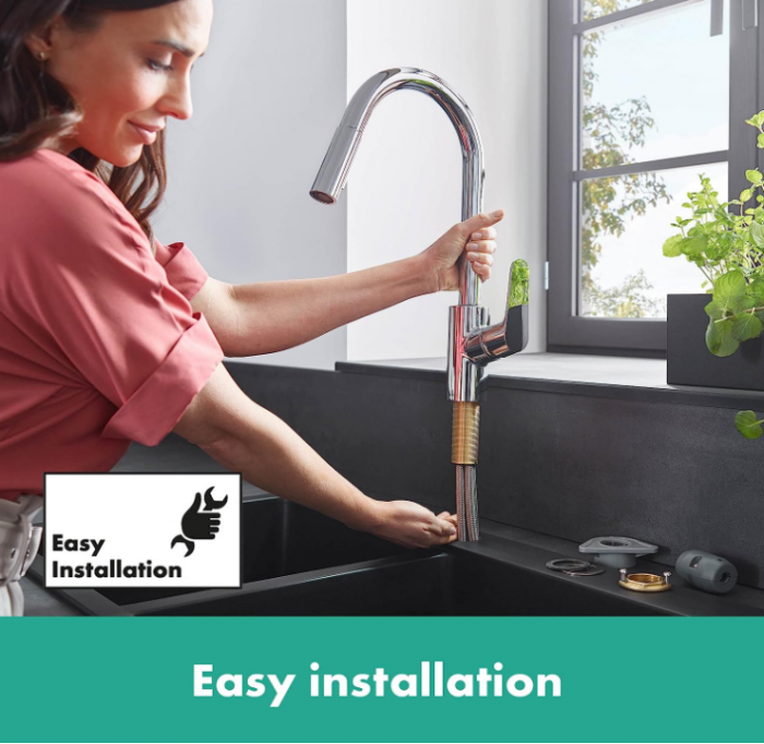 Baterie de chiuveta Hansgrohe Focus M41, extensibila, 2 tipuri de jeturi, crom [5]