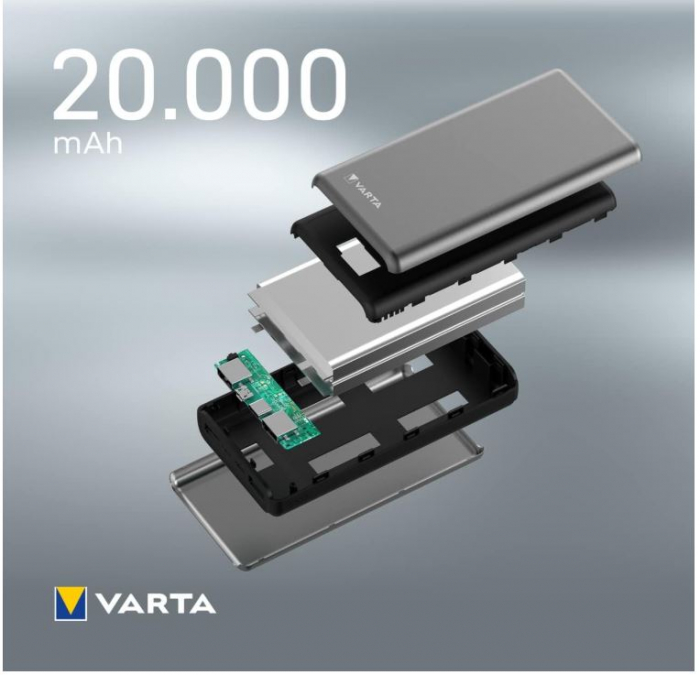 Baterie Externa Varta 20,000 mAh, cablu de incarcare Micro USB [11]