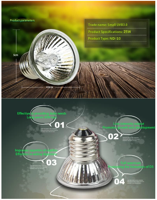 Bec cu inflarosu pentru incalzire terariu, E27, 25W, pentru reptile, amfibieni, terarii [4]