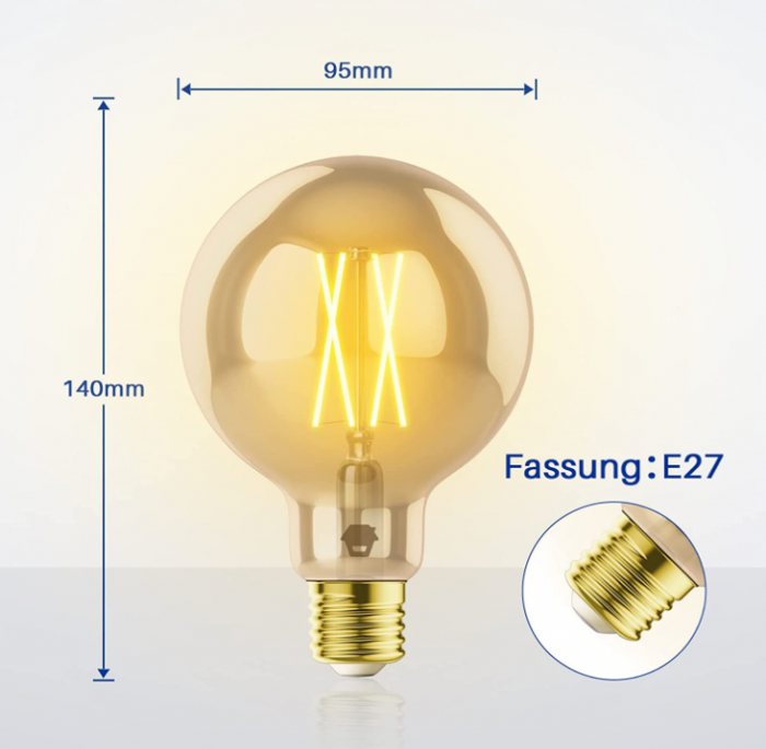 Bec inteligent Chuango G95G E27 Globe Retro Edison Wifi 6,5W [6]