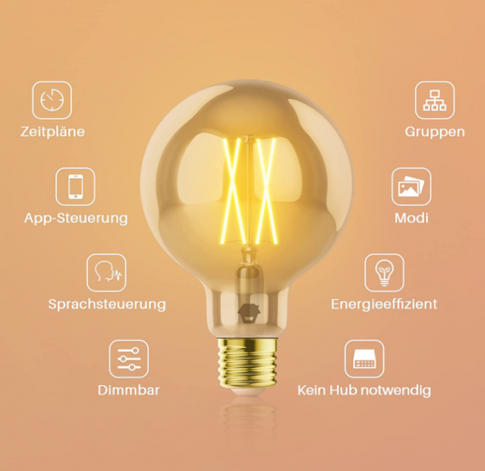 Bec inteligent Chuango G95G E27 Globe Retro Edison Wifi 6,5W [7]