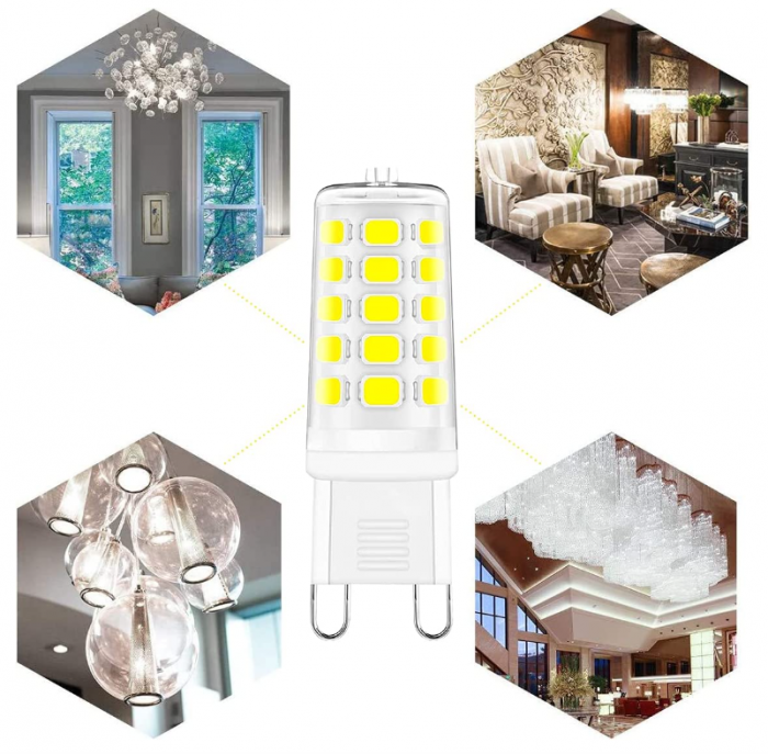 Bec LED G9 ONSTUY, reglabil, alb rece 6000K, pachet de 5 [5]