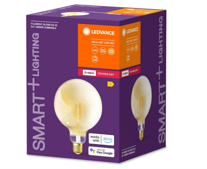 Bec LED inteligent cu ZigBee LEDVANCE, baza E27, Alb cald (2400K), Inlocuire pentru becuri de 55W [2]