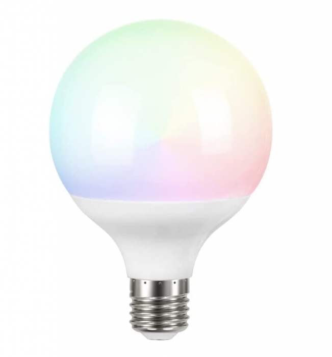 Bec LED inteligent Garza Wifi Globo G95, 11W (echivalent cu 75W incandescență), E27, RGB + CCT, 2.4GHz [5]