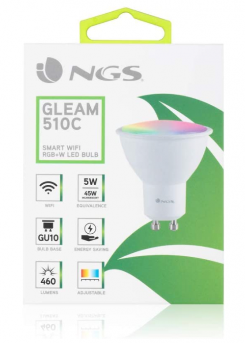 Bec LED inteligent NGS GLEAM510C Wi-Fi RGB+W, 5W GU10 460LM [4]