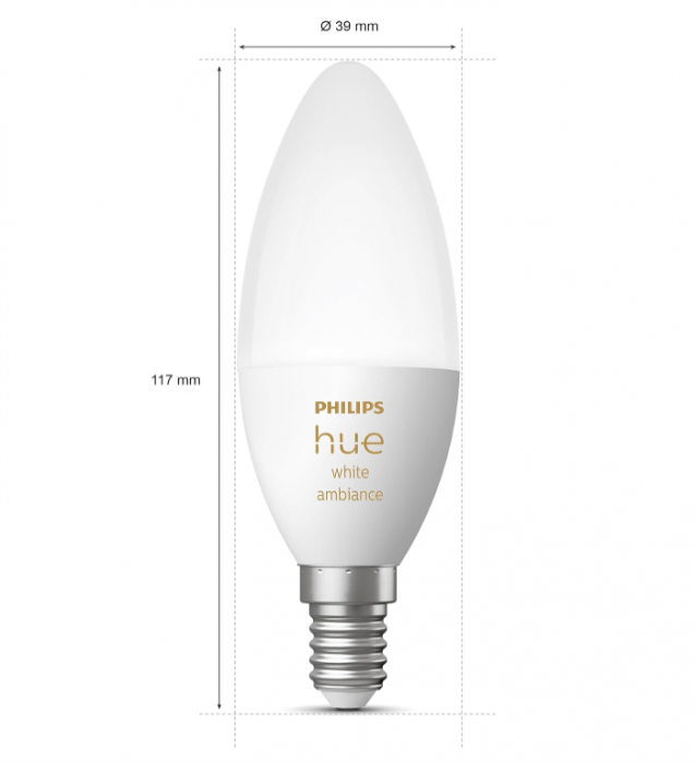 Bec LED inteligent Philips Hue White Ambiance E14 Small Edison Screw [3]
