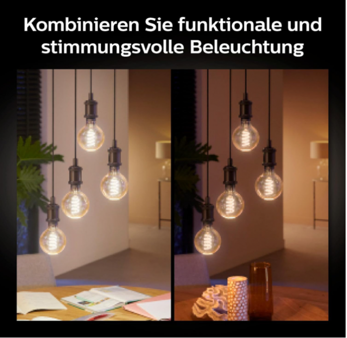 Bec LED Philips Hue White E27 G93 550 lm, lumină albă caldă [4]