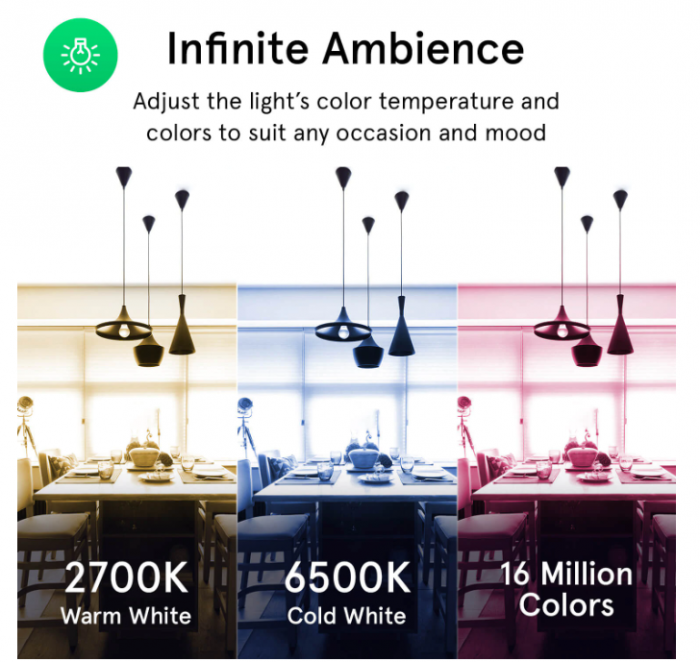 Bec LED RGBW inteligent Nous P8, Wi-Fi, GU10, 4.5W, 350 lm, lumina alba si colorata, control vocal [7]