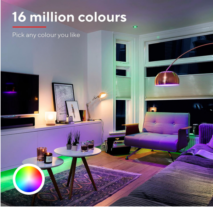 Bec LED Trust WiFi E14 Smart, cu culori, RGB de 2,4 GHz, Pachet de 2 [2]