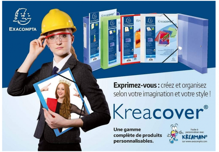 Biblioraft Exacompta 53955E 320 x 300 mm, pentru documente A4+, polipropilenă, 2 inele, alb [4]