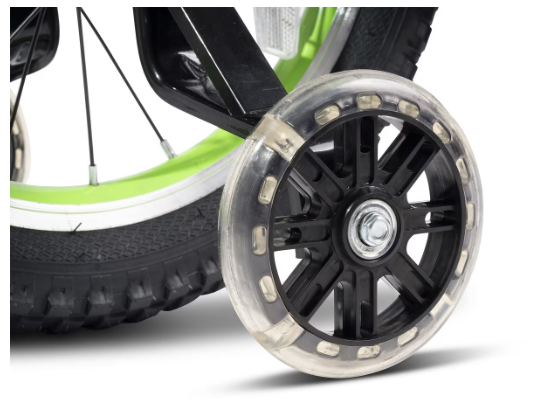 Bicicleta pentru copii de 4-6 ani Rich Baby Cool, cu roti ajutatoare, roti de 16 inch, negru/verde [13]