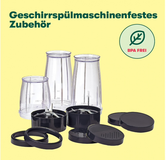 Blender pentru smoothie-uri si bauturi BELLA 240 W, 400 ml, din oțel inoxidabil/negru [8]