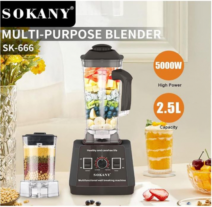 Blender profesional SOKANY SK-666, 5000W, negru [6]