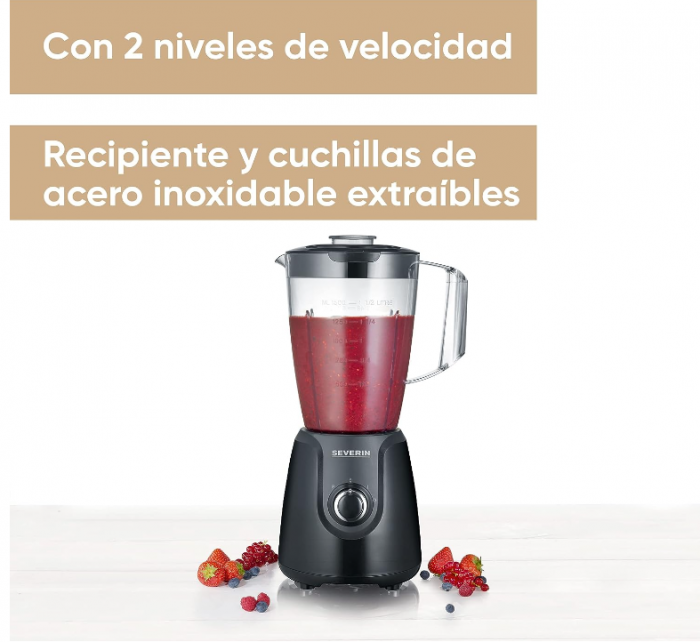 Blender Severin SM 3707 cu recipient, 1.5L, 600W, negru [2]