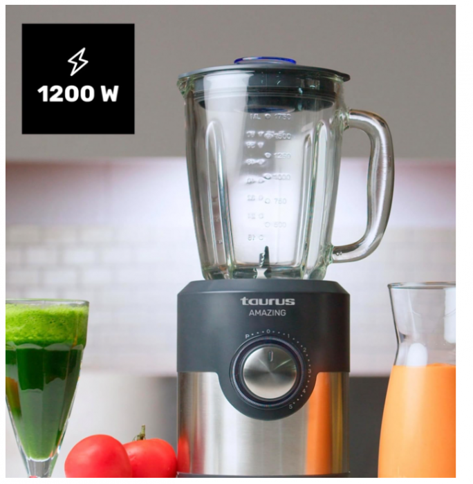Blender Taurus Amazing JB1200XC, 1200 W, 1.75 L, 5 viteze + turbo, recipient gradat [3]