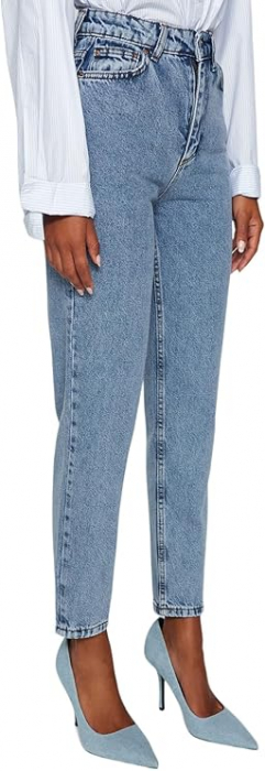 Blugi cu talie inalta pentru femei Trendyol, albastru, marime 34 [5]