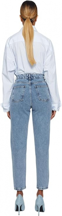 Blugi cu talie inalta pentru femei Trendyol, albastru, marime 34 [7]